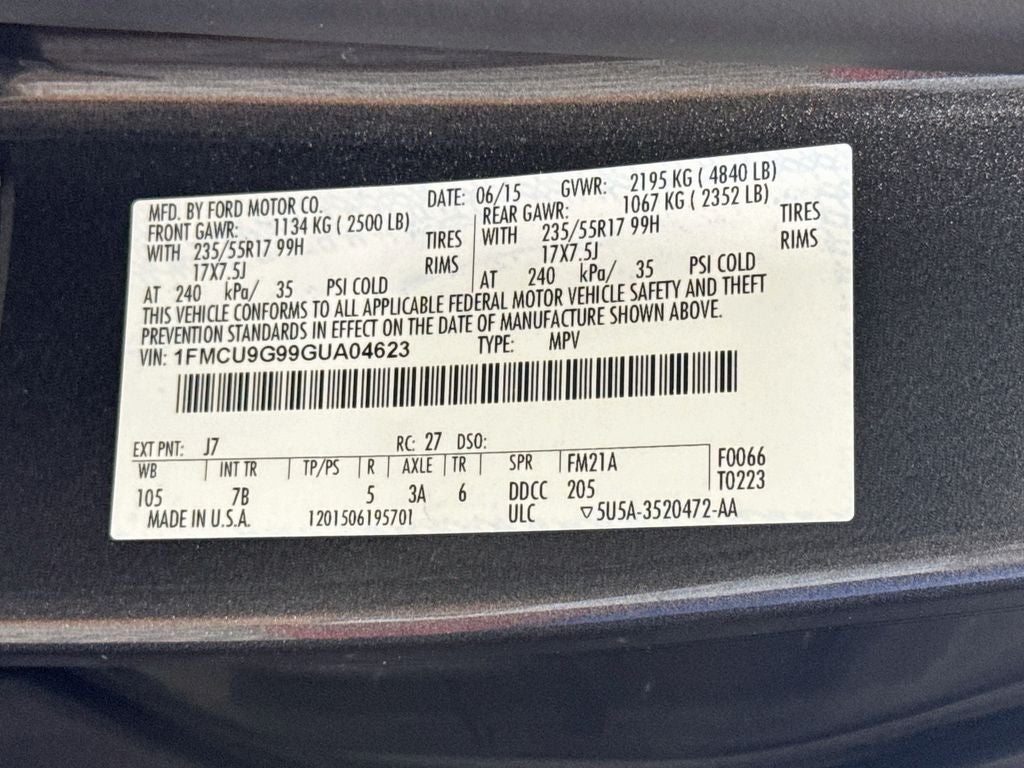 2016 Ford Escape SE 4X4