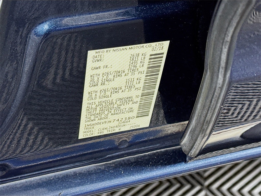 2018 Nissan Frontier SV-4X4