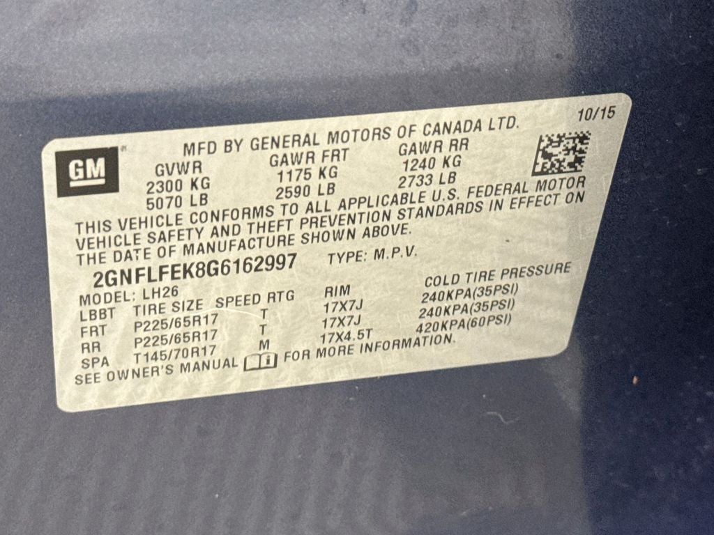 2016 Chevrolet Equinox LT AWD
