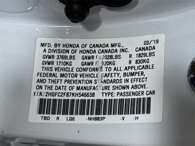 2019 Honda Civic Sport