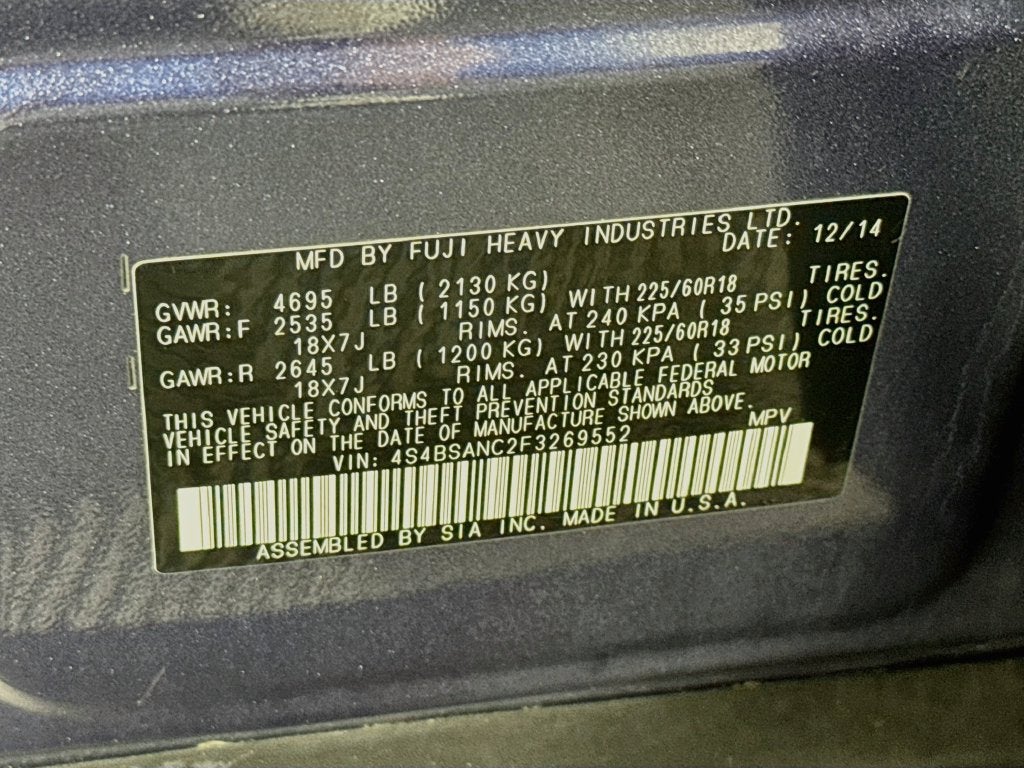 2015 Subaru Outback 2.5i Limited