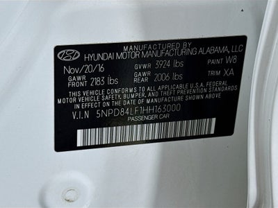 2017 Hyundai Elantra Value Edition