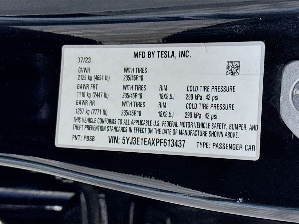 2023 Tesla Model 3 Rear -wheel Drive