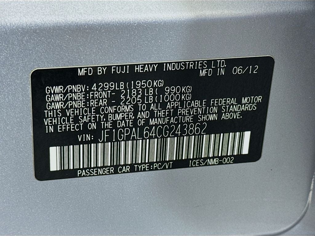 2012 Subaru Impreza 2.0i Sport Premium