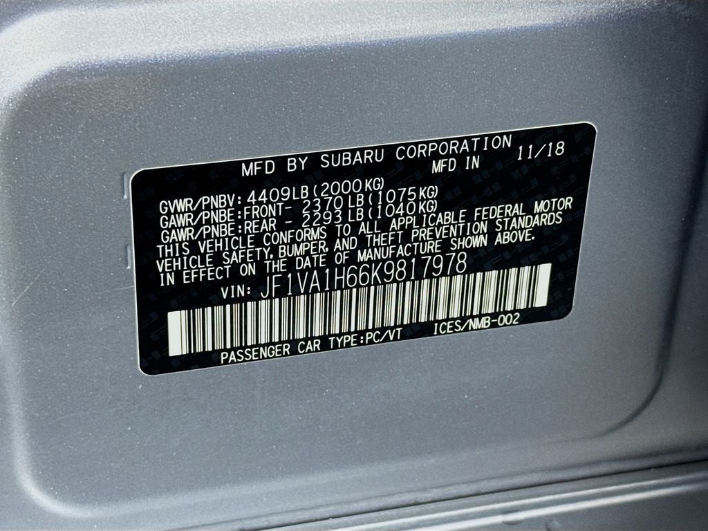 2019 Subaru WRX Limited