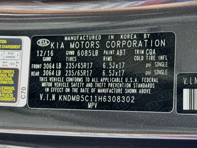 2017 Kia Sedona LX 4Dr Mini Van